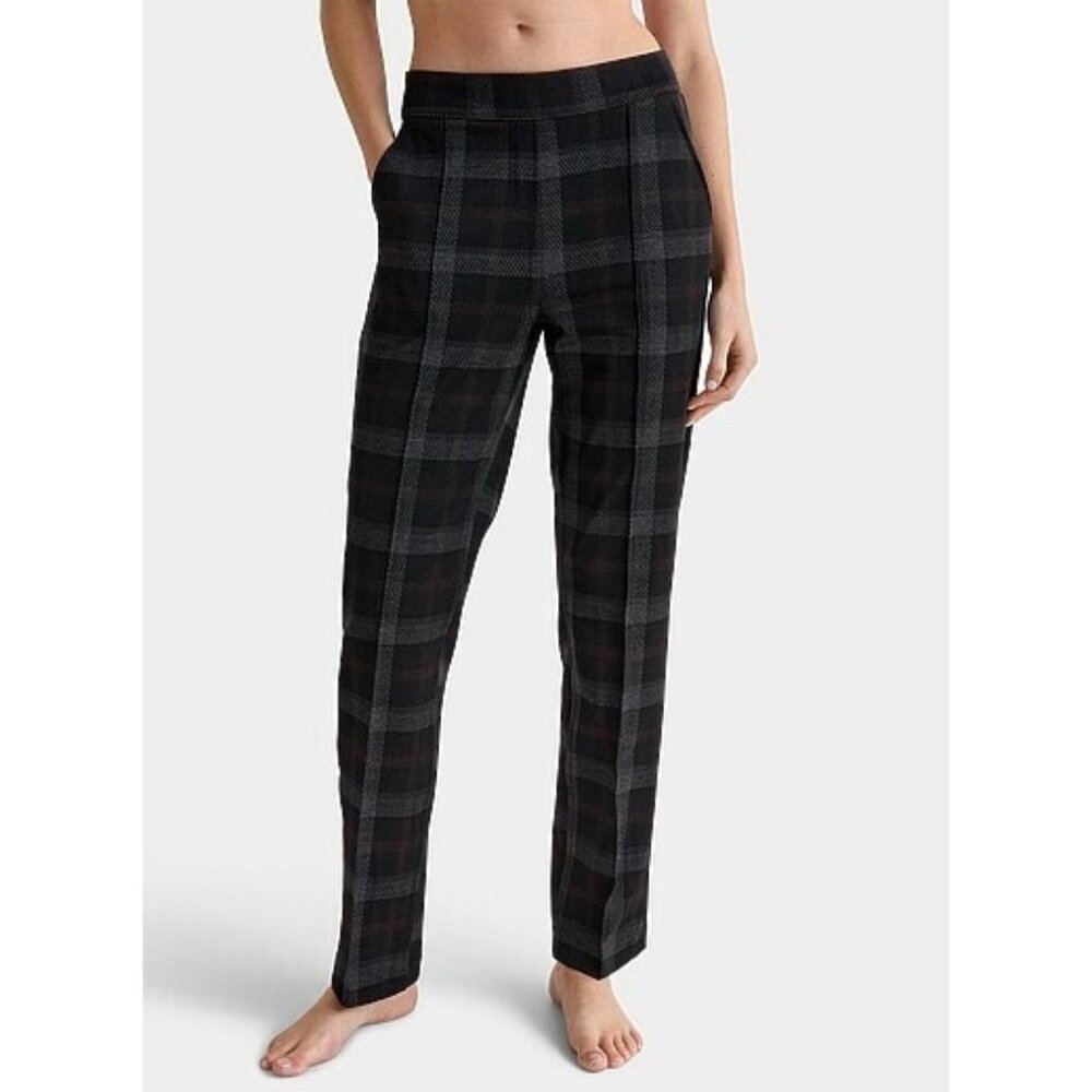 HUE U24279 Plaid Classic Pull-On Trouser ( XS )